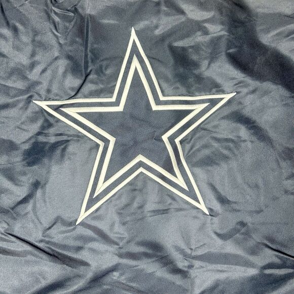 New Men's Dallas Cowboys NFL Team Apparel Satin Full Snap Varsity Navy Jacket XL - Picture 9 of 11